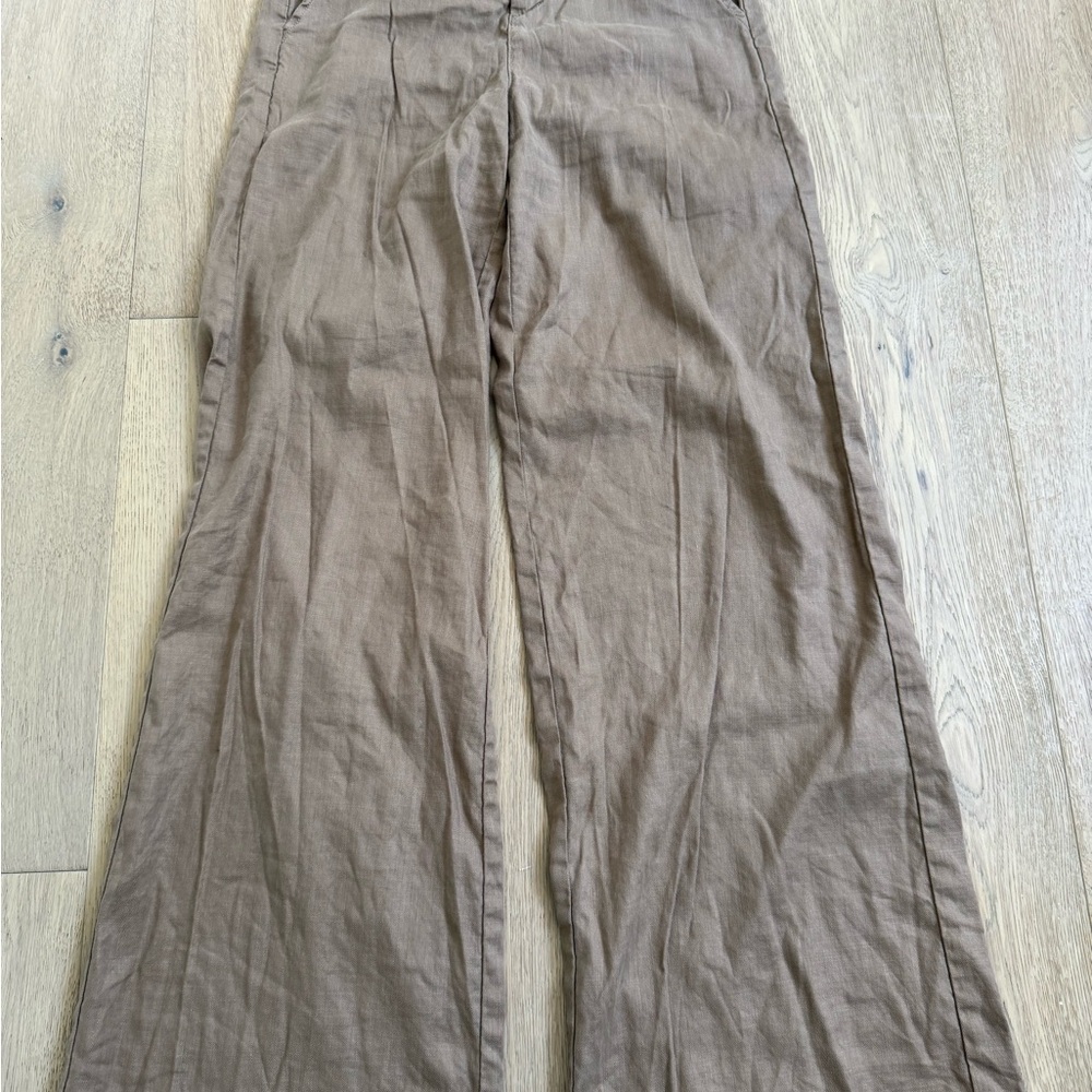 NEW Level 99 Brown Linen Wide Leg Pants